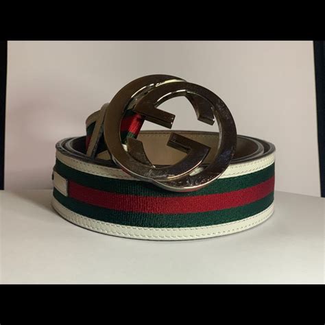 ebay mens gucci white green red belt|genuine leather Gucci belt men.